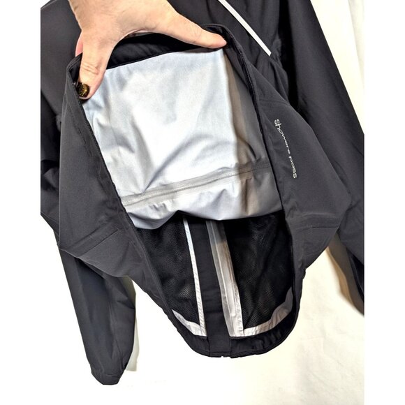Showers Pass Cycling Rain Jacket M Waterproof Breathable Full Zip High Viz Black - Picture 10 of 10